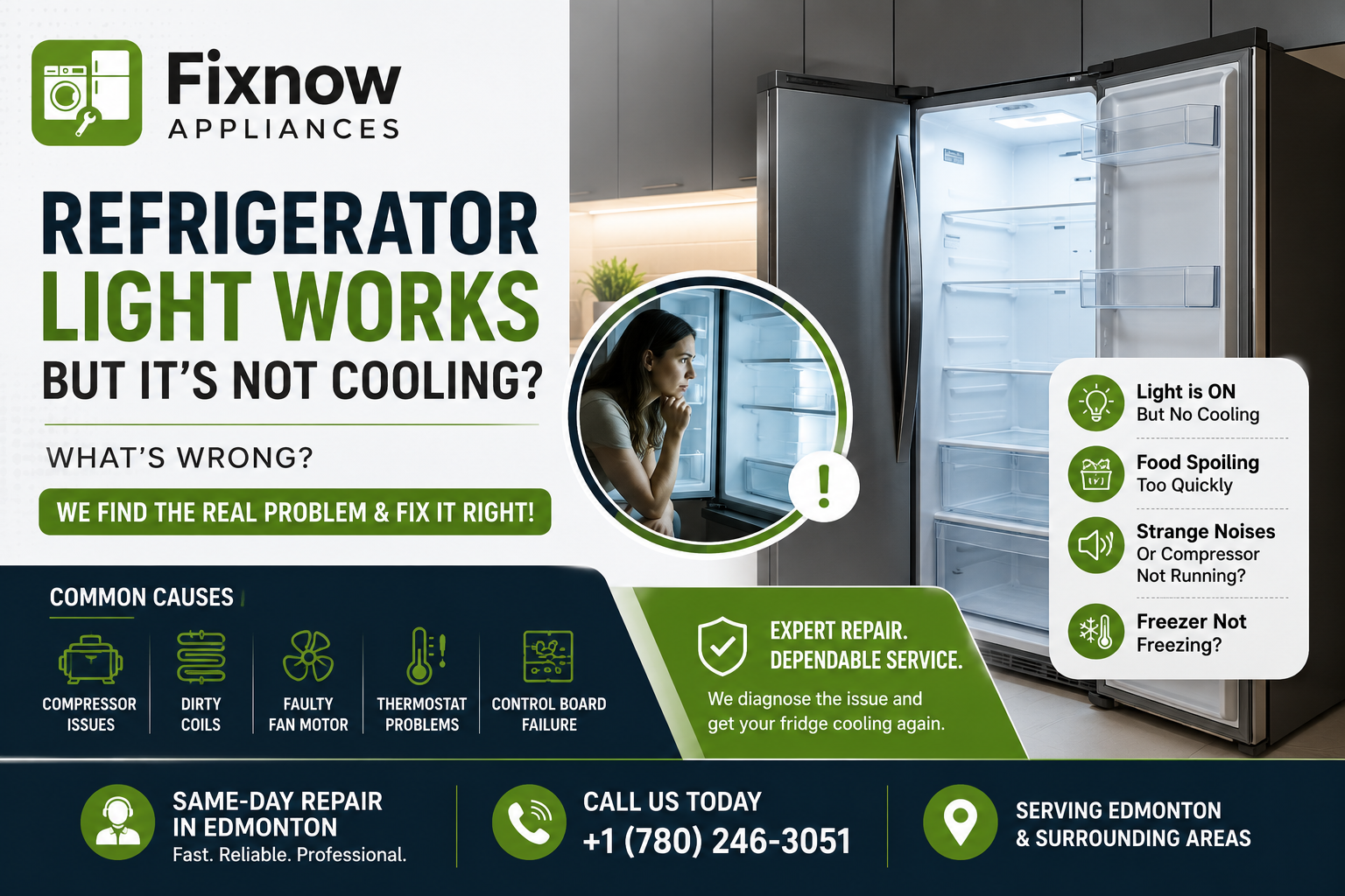 Refrigerator Light Works But It's Not Cooling – What's Wrong? | FixNow Appliances